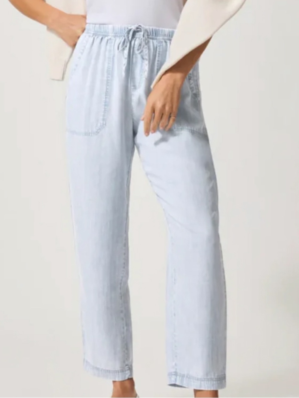 SPLENDID Angie Bleached Indigo Straight Pants Size Large